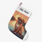 Boxer Dog スモールクリスマスストッキング (正面 (吊り時))