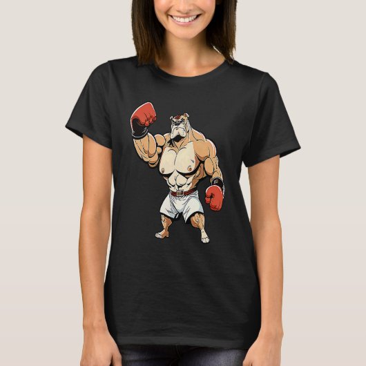 Boxer Dog Boxing  1 Tシャツ (正面)