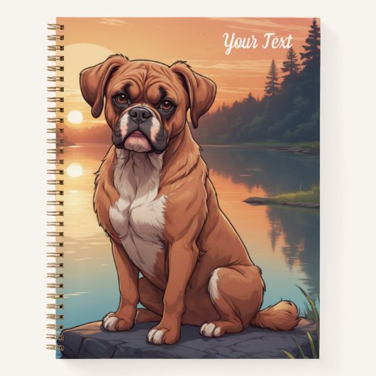 Boxer Dog by Lake ノートブック (正面)