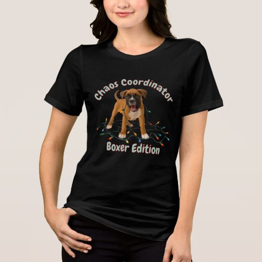 Boxer Dog Chaos Coordinator トライブレンドＴシャツ (正面)