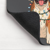 Boxer Dog Christmas Santa Hat Reindeer Lights Paja マウスパッド (コーナー)