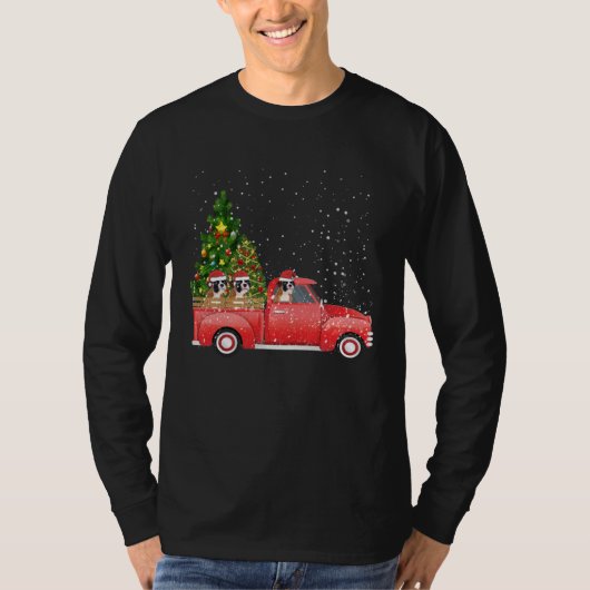 Boxer Dog Christmas Tree On Car Xmas vacation Fami Tシャツ (正面)