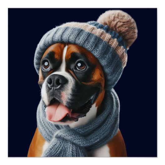 Boxer Dog Cold Noses, Warm Cuddles ポスター (正面)