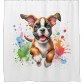 Boxer Dog Color Splash シャワーカーテン (正面)
