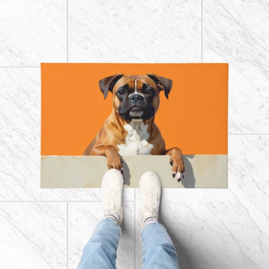Boxer Dog Doormat Art ドアマット (室内)