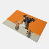 Boxer Dog Doormat Art ドアマット (アングル)