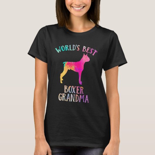 Boxer Dog Grandma  Worldu2019s Best Boxer Grandma Tシャツ (正面)