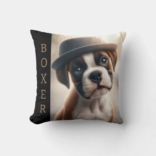 Boxer Dog in Style クッション (正面)