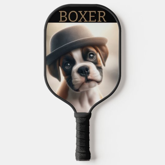 Boxer Dog in Style ピックルボールラケット (正面)