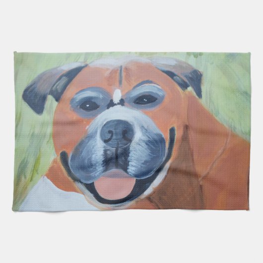 Boxer Dog Kitchen Towels キッチンタオル (横)