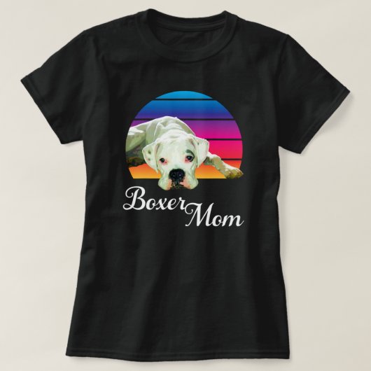 Boxer Dog Mom Rainbow Dog Animal Lover Graphic Tシャツ (デザイン正面)