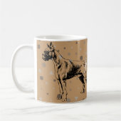 Boxer Dog Mug – Geometric Boxer Illustration コーヒーマグカップ (左)