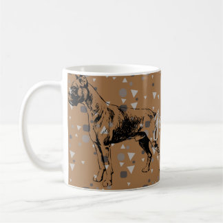 Boxer Dog Mug – Modern Geometric Boxer Illustratio コーヒーマグカップ