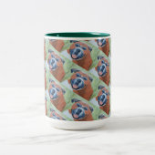 boxer dog pattern mug ツートーンマグカップ (中央)