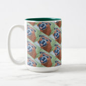 boxer dog pattern mug ツートーンマグカップ (左)