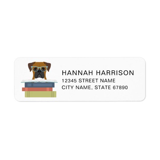 Boxer Dog Return Address Labels ラベル (正面)