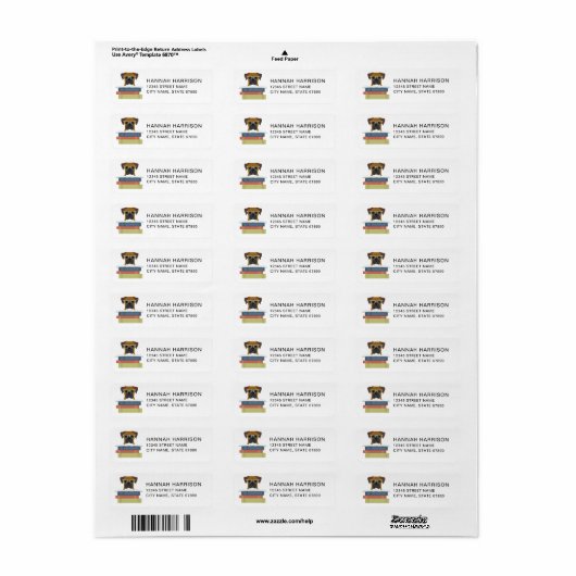 Boxer Dog Return Address Labels ラベル (フルシート)