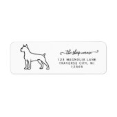 Boxer dog return address labels ラベル (正面)