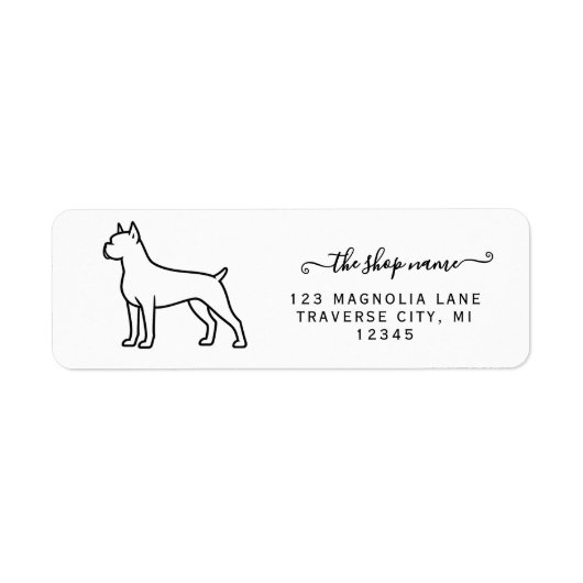Boxer dog return address labels ラベル (正面)