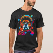 Boxer Dog Space Astronaut Tシャツ (正面)