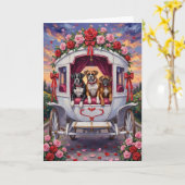 Boxer Dog Valentine's Day カード (黄色い花)