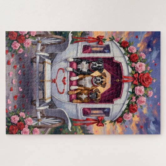 Boxer Dog Valentine's Day  ジグソーパズル (横)