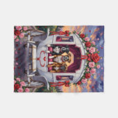 Boxer Dog Valentine's Day  フリースブランケット (正面(横))