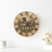 Boxer Dog Wall Clock - Playful Pet Decor  ラージ壁時計 (ホーム)