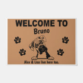 Boxer Dog Welcome Home Funny Personalized Custom ドアマット (正面)