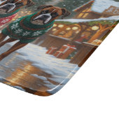 Boxer Dogs Christmas Snow Holiday カッティングボード (角)