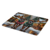 Boxer Dogs Christmas Snow Holiday カッティングボード (角)