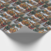 Boxer Dogs Christmas Snow Holiday  ラッピングペーパー (角)