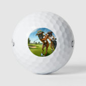 Boxer Dogs Playing Golf ゴルフボール (正面)