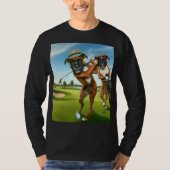 Boxer Dogs Playing Golf Tシャツ (正面)