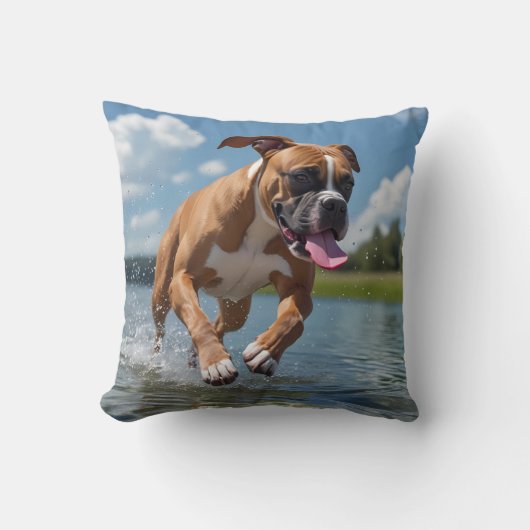 Boxer Elegant Throw Pillow クッション (正面)