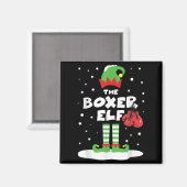 Boxer Elf Matching Group Family Holiday Xmas Costu マグネット (正面/裏面)