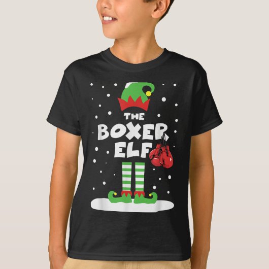 Boxer Elf Matching Group Family Holiday Xmas Costu Tシャツ (正面)