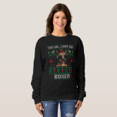 Boxer Girl Cool Ugly Christmas for Dog Mom Premium スウェットシャツ (正面フル)
