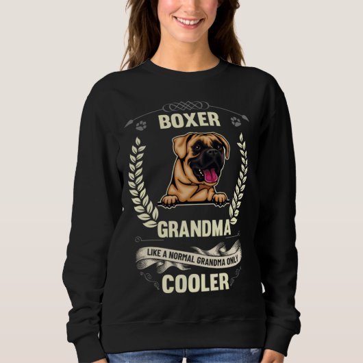 Boxer Grandma Like A Normal Grandma Only Cooler スウェットシャツ (正面)