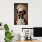 Boxer In Chefs Hat Poster, Pet Poster, Boxer In ポスター (ホームオフィス)
