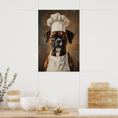Boxer In Chefs Hat Poster, Pet Poster, Boxer In ポスター (キッチン)