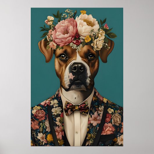 Boxer In Suit Poster, Boxer Portrait, Boxer Oil ポスター (正面)