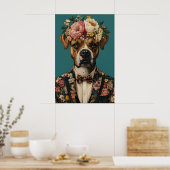 Boxer In Suit Poster, Boxer Portrait, Boxer Oil ポスター (キッチン)