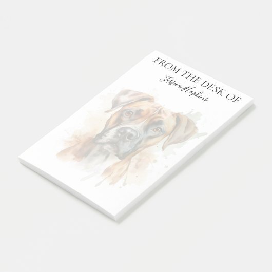 Boxer Lover Monogrammed Dog ポストイット (アングル)