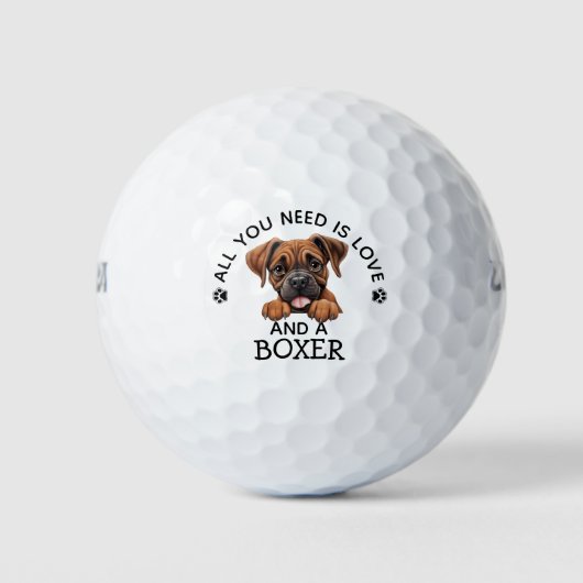 Boxer-Loving Golfer ゴルフボール (正面)