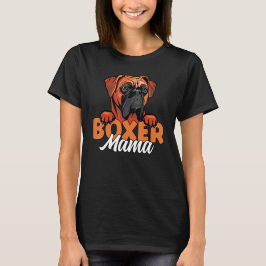 Boxer Mama Dog Dog Mother Boxer Dog Owner Boxer Mo Tシャツ (正面)