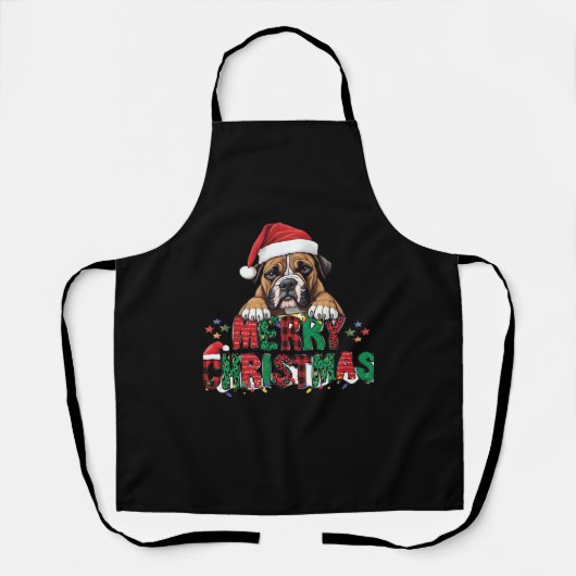 Boxer - Merry Christmas Dog Oversized T-Shirt エプロン (正面)