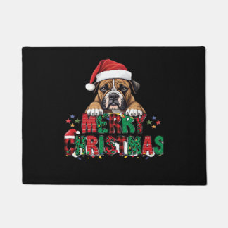 Boxer - Merry Christmas Dog Oversized T-Shirt ドアマット