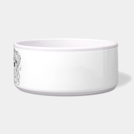 Boxer Minimalist Line Art personalized bowl ボウル (右)