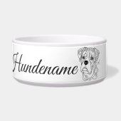 Boxer Minimalist Line Art personalized bowl ボウル (正面)